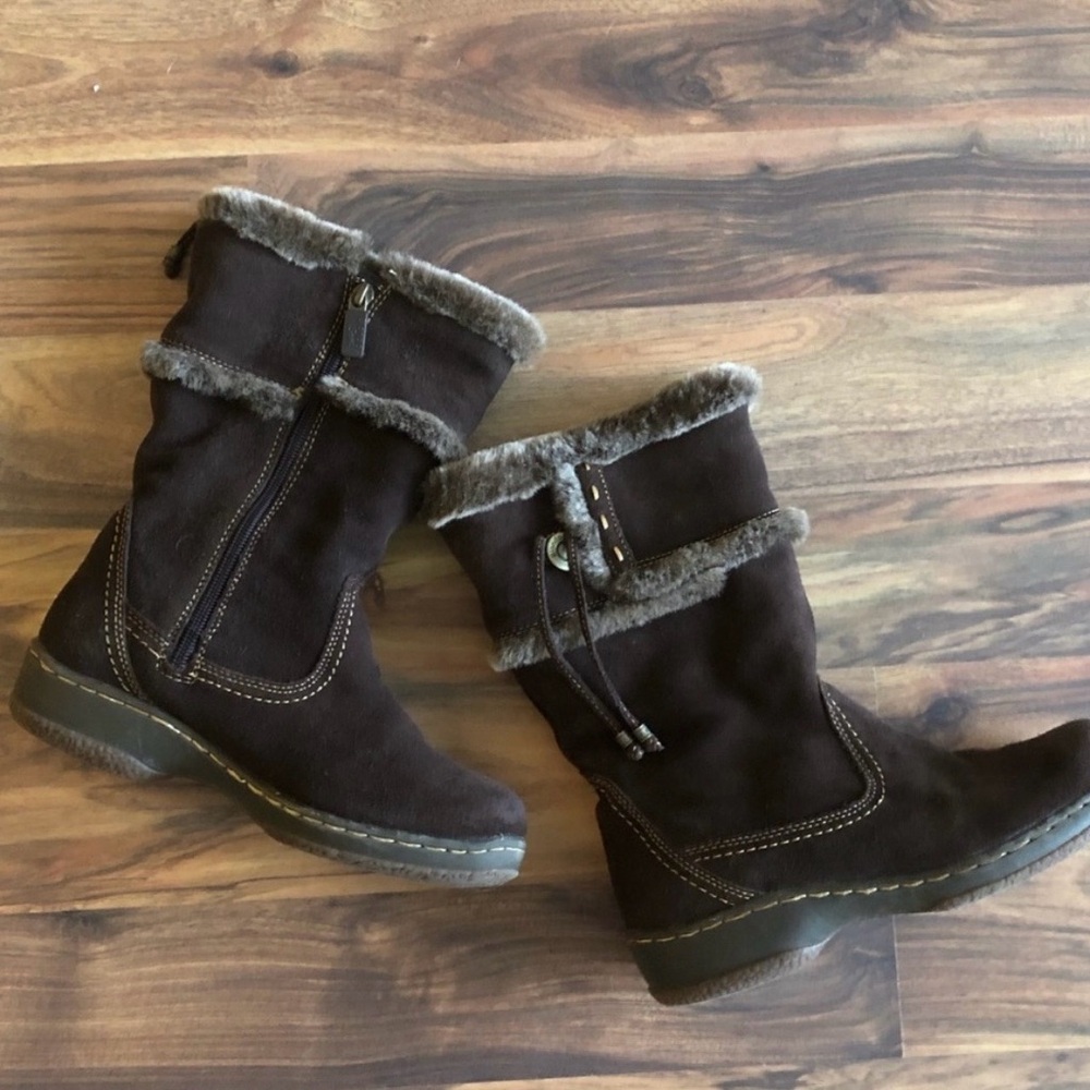 Blondo Dark Brown Fur-Trimmed Winter Boots